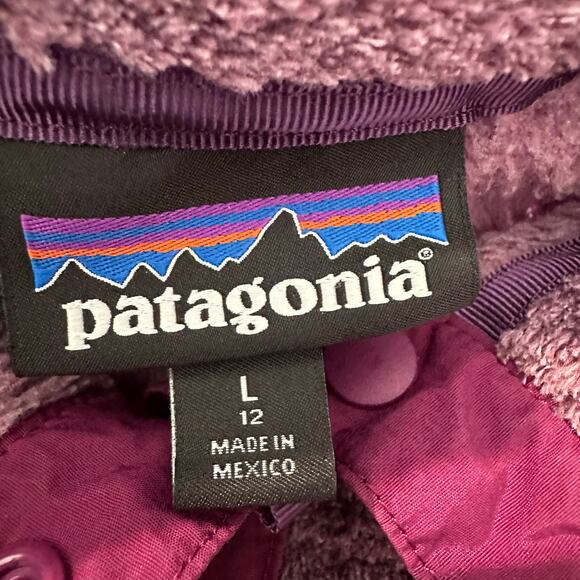 Patagonia Girls' Re-Tool Snap T Pullover L 12 Purple - Picture 3 of 9